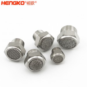 不銹鋼粉末/絲網(wǎng)燒結(jié)平頭消音器_降噪氣動消聲器