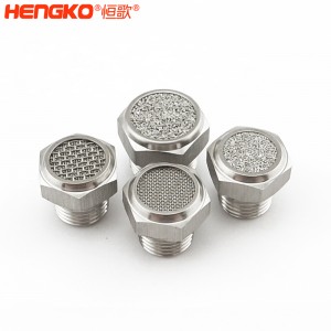 恒歌絲網(wǎng)/粉末不銹鋼濾芯氣動消聲器消音降噪耐腐蝕,應(yīng)用于通風(fēng)管排氣消聲