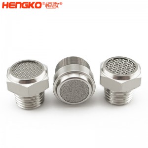 不銹鋼粉末/絲網(wǎng)燒結(jié)平頭消音器_降噪氣動消聲器