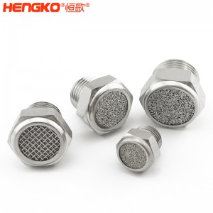廠家直銷316不銹鋼燒結(jié)消聲器耐高溫降噪，粉末燒結(jié)氣動元件可按需定制
